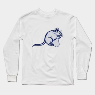 Mouse Royal Blue Shadow Silhouette Anime Style Collection No. 392 Long Sleeve T-Shirt